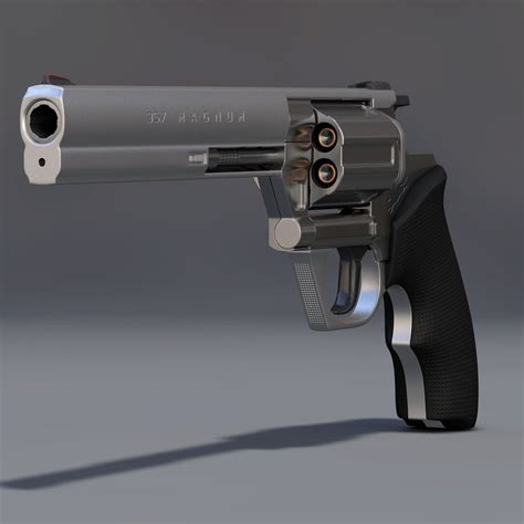 Artstation 3d Model Concept Revolver Caliber 357 Magnum