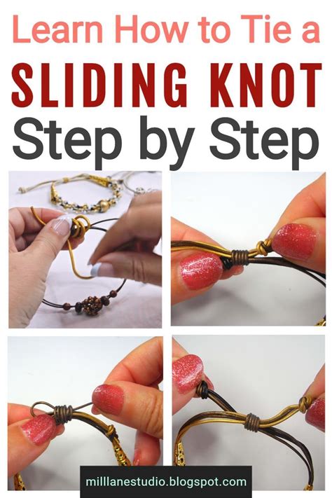 How To Tie A Sliding Knot Leather Bracelet Tutorial Jewelry Knots