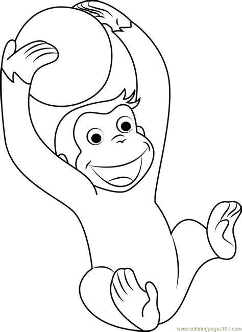 In case you don\'t find what you are looking for, use the top search bar to search. Curious George playing with Ball Coloring Page - Free ...
