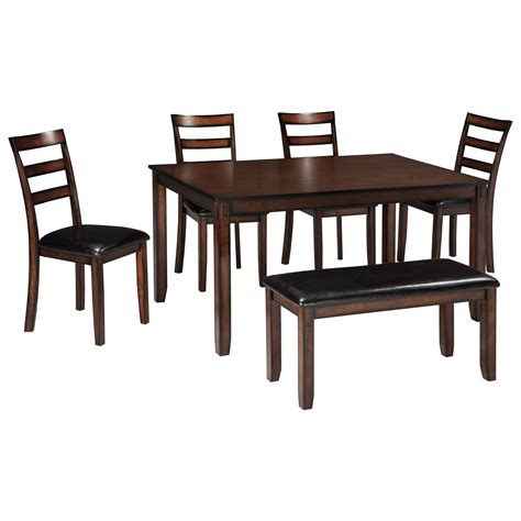 Ashley Signature Design Coviar D385 325 Burnished Brown 6 Piece Dining