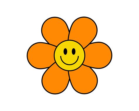 Flower Smiley Face Retro Groovy Flowers Svg Hippy Flowers Etsy