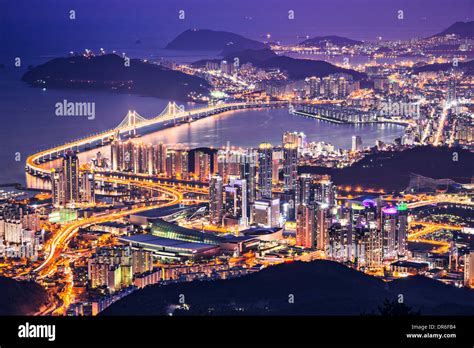 Busan South Korea Aerial View At Night Stock Photo 65911976 Alamy