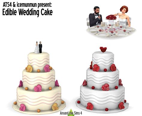 Edible Wedding Cake Sims 4 Jeux Mods Sims Sims