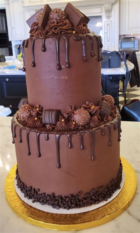 2 Tier Chocolate Lovers Dream Celebration Cake In 2020 Cake Chocolate Fudge Cake Chocolate