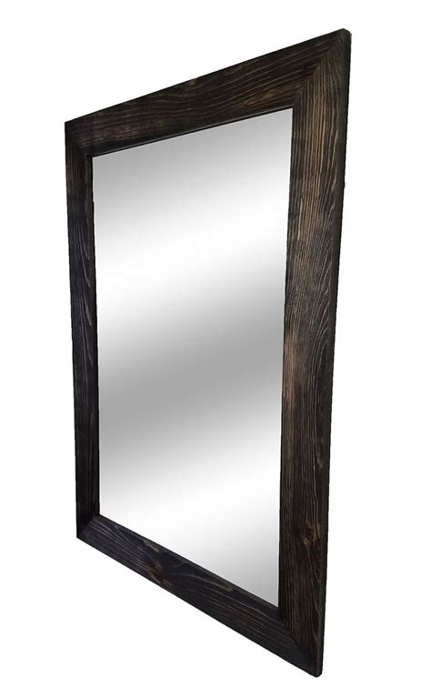 Shiplap Rustic Wood Framed Mirror 20 Stain Colors Ebony Large Wall