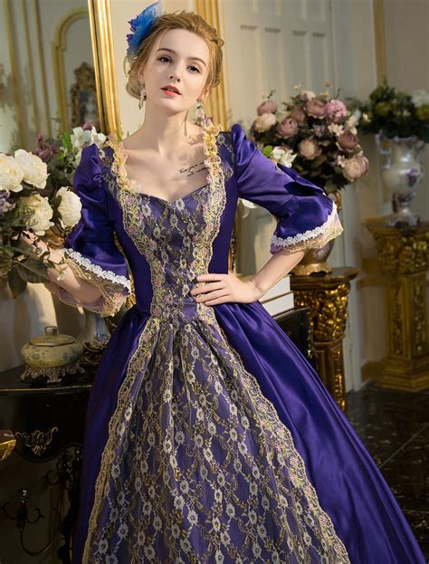 Victorian Dress Costume Womens Retro Baroque Costume Lace Embroidered Tunic Lace Up Ball Gown