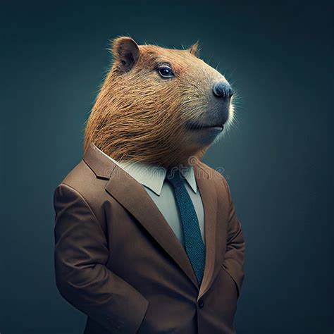 Capybara In A Business Suit Animal Businessman Generative Ai