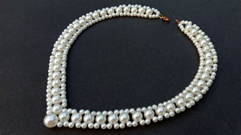 How To Make A Pearl Necklace At Homediy Pearl Necklace Useful