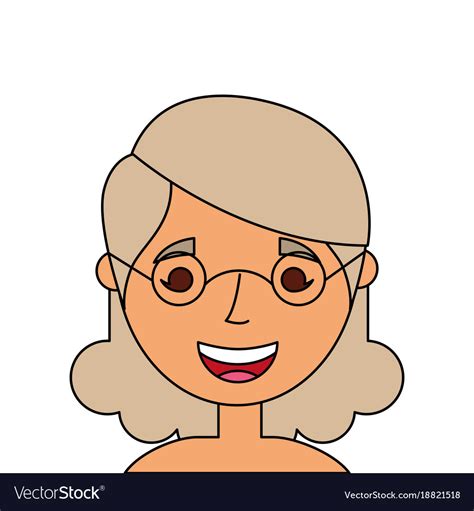 Old Woman Face Lady Grandma Cartoon Royalty Free Vector