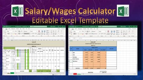 Excel Salary Calculator Excel Template Manhours Labour Etsy Salary