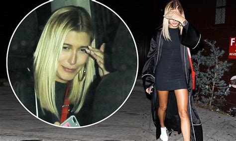 Hailey Baldwin Shows Her Endless Legs In Tight Black Dress Daily Mail
