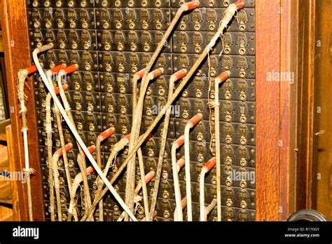 Early 20th Century American Telephone Operator Switchboard Stock Photo