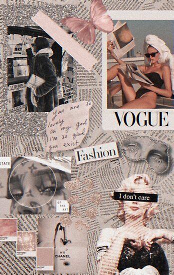 Vintage Fashion Collage Poster By Lunervie In 2020 Iphone