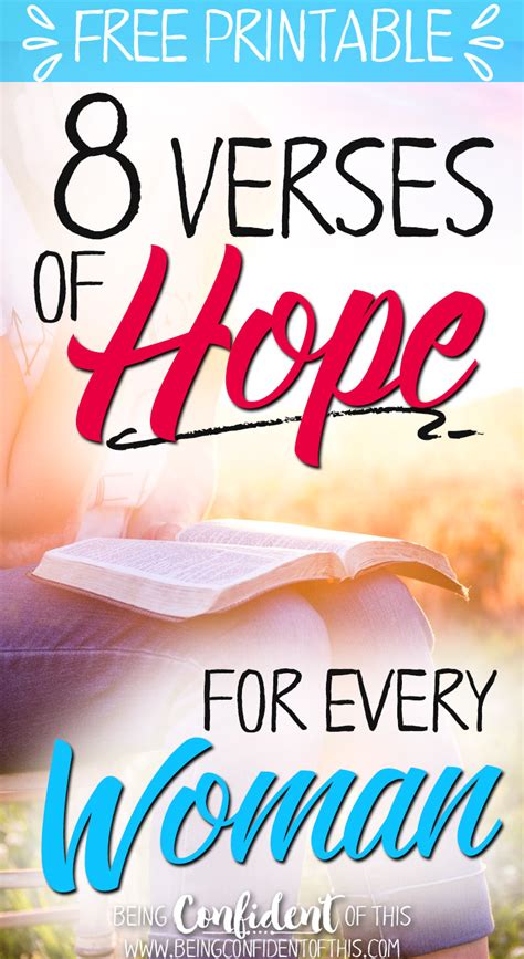 Verses Of Hope For Every Woman Free Printable Being Confident Of