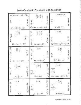 Pin on Solve Quadratics Puzzle