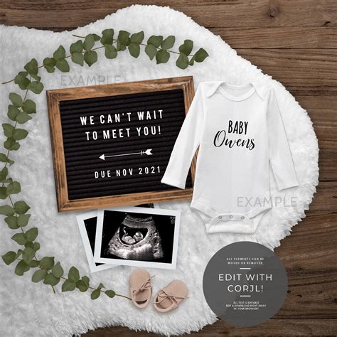 Digital Pregnancy Announcement For Social Media Editable Etsy Australia