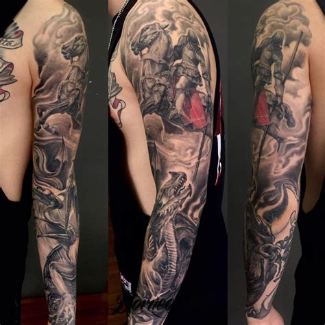Saint george tattoo can be considered as both religious and patriotic plots. eddieborneoink:blackandgrey-st-george-black-and-grey ...