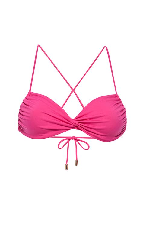 Roze Twist Bandeau Bikini Top Kamari Swim