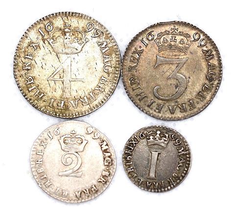1699 Maundy Money Set William Iii Scarce Uk Coinage