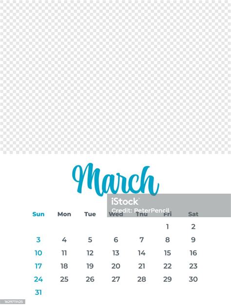 March 2024 Calendar With Place For Photo Or Illustration Calendar