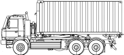2007 Tatra T815 26OR24 6x6 Heavy Truck blueprints free Outlines
