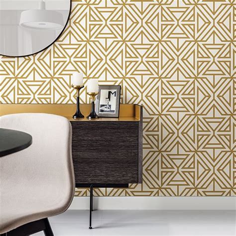 2902 87330 Helios Mustard Geometric Wallpaper Wallcoveringsmart