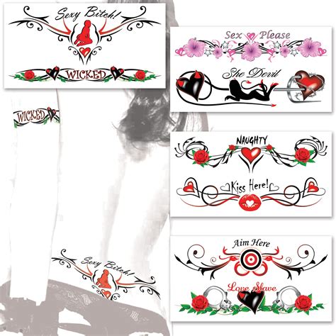 Sexy Navel Temporary Tattoos Sheets Large Black Red Lace Abdomen Waist Waterproof Tattoo