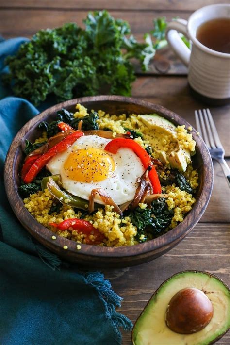 Savory Quinoa Breakfast Bowls With Peppers And Kale Healthy Pastas