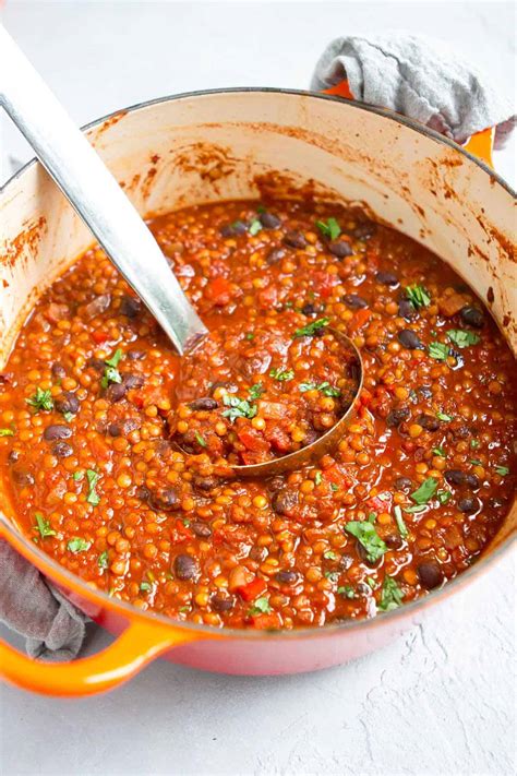 Vegan Lentil Chili Recipe Cookin Canuck Meatless Dinner