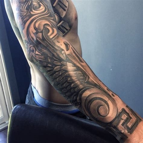 80 Stone Tattoo Designs For Men Carved Rock Ink Ideas