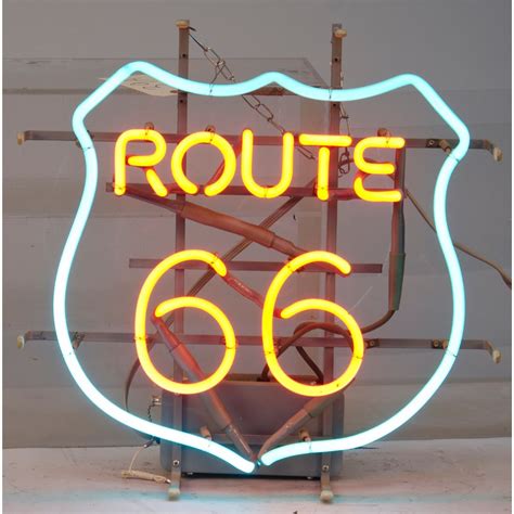 Route 66 Contemporary Neon Sign 2 Colors 19 X 18