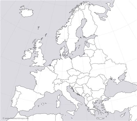Blank Outline Maps Of The European Continent Regarding Printable Blank Map Of Europe Printable