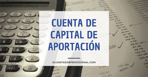 ᐈ Cuenta De Capital De Aportación Contador Profesional