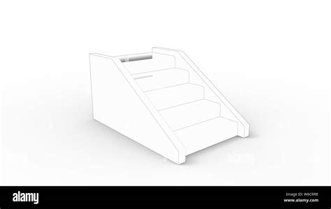 3d Rendering Of A Small Short Stairs Isolated In White Background Stock