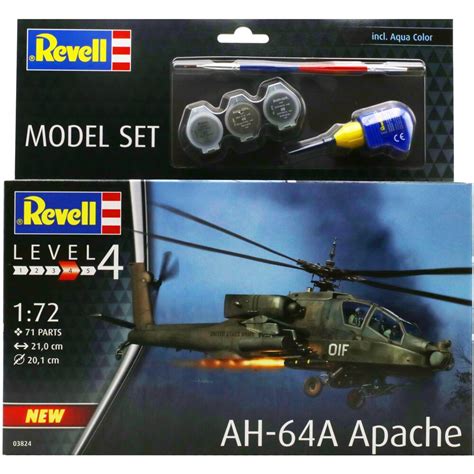 Revell Ah 64a Apache Military Helicopter Model Kit Set 63824 Scale 172