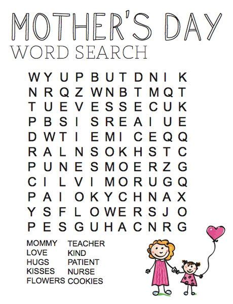 14 Emotional Mothers Day Word Searches Kitty Baby Love