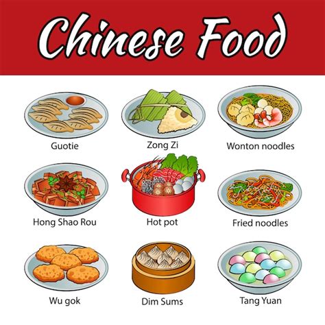 Premium Vector Famous Food Of Chinese