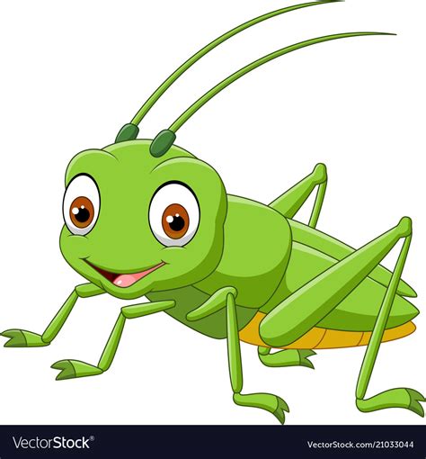 Cartoon Happy Grasshopper Royalty Free Vector Image