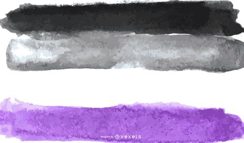 Descarga Vector De Bandera De Orgullo Asexual Acuarela