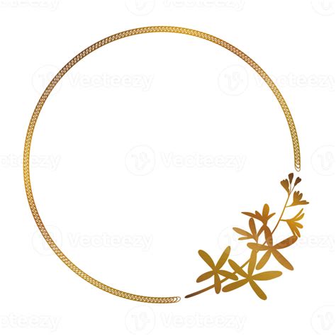 Luxus Golden Blätter Kreis Rahmen 20914433 Png