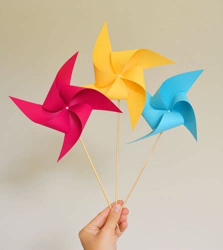 How To Make Pinwheels Easy Paper Pinwheel Tutorial One Little Project