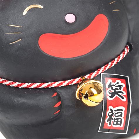 Big Smile Black Japanese Lucky Cat Japanese Lucky Cats