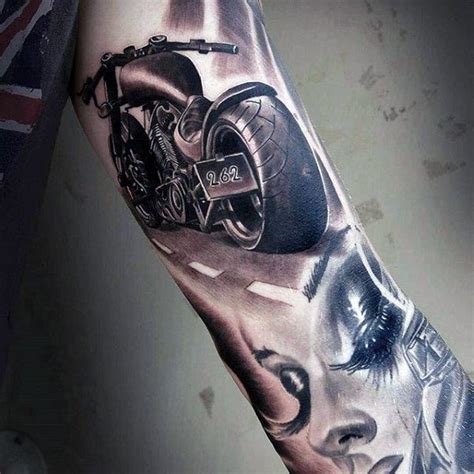 manly motorcycle chopper tattoo ideas tattoos bein 3d tattoos badass tattoos nature tattoos