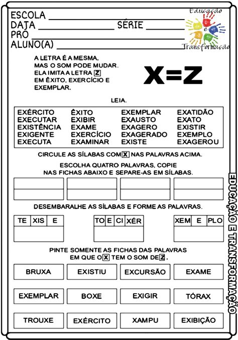 Palavras Com X Mas Som De S