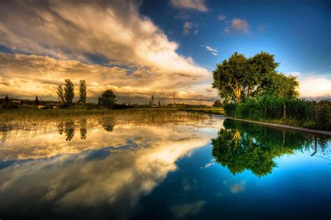 Reflection Of Spring Lake Wallpaper Nature And Landscape Wallpaper