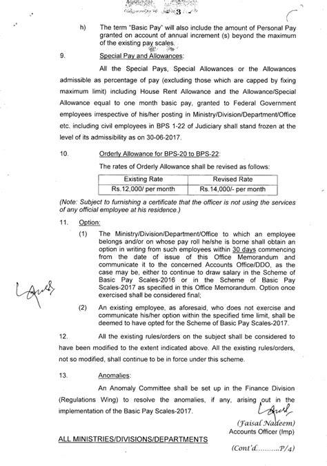 Finance Division Notification For Revision Of Basic Pay Scales