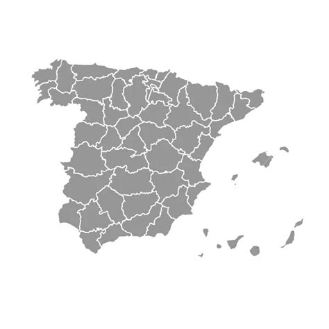 Mapa España Blanco Negro Mapa De España Dividido En 17 Comunidades