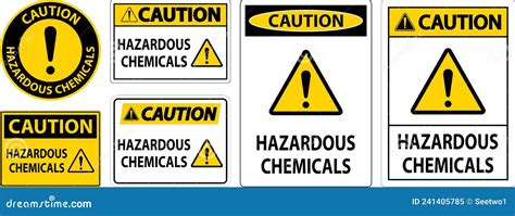 Caution Hazardous Chemicals Sign On White Background Stock Vector