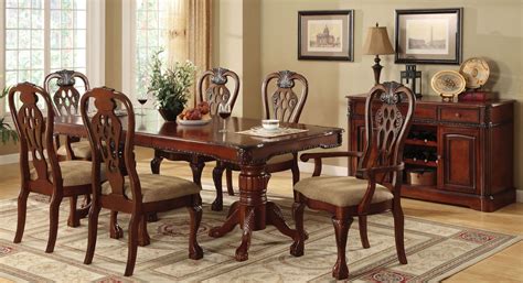 Dallas ranch rustic solid wood double pedestal dining table set. George Town Rectangular Double Pedestal Formal Dining Room ...
