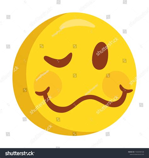 Woozy Face Emoji Icon Illustration Drunk เวกเตอร์สต็อก ปลอดค่า